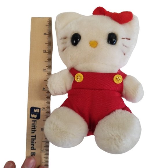 Vintage 1983 Hello Kitty Plush Red Overalls Child Guidance Sanrio CBS Toys 7" - Picture 13 of 13